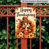 2D Flat, 1pc Thanksgiving Cartoon Bird Floral Aluminum Decorative Sign & Plaque, Thanksgiving Party Wall Decor, Dining Room Wall Art, Kitchen