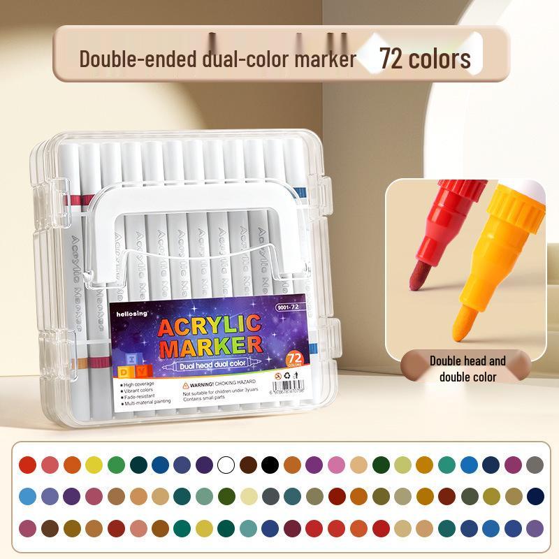 Acrylic Double-Ended Washable Marker Pens for Kids: Non-Bleeding, Layerable, Watercolor and Colored Options