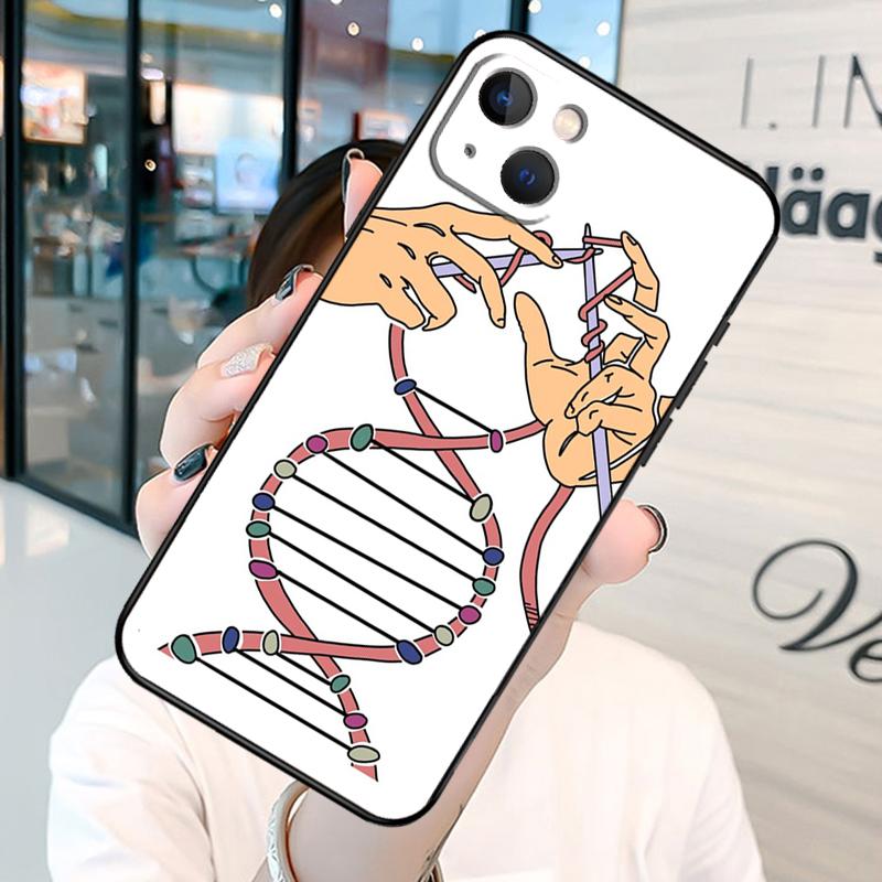 Retro DNA Wissenschaft Illustration Handyhülle Für iPhone 13 12 Mini 11 14 15 16 Pro Max Plus X XS Max XR Hülle Schale