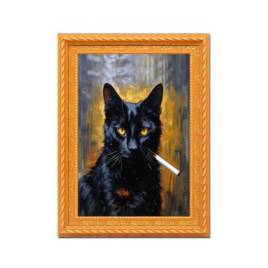 Vintage Cat Fridge Magnet 3D Wooden Frame Cat Refrigerator Magnet Home Kitchen Office Locker Decoration Cat Lover Gift