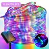 Solar Powered LED Tube String Lights, Waterproof Outdoor Decorative Lighting for Garden, Yard, Tree, Fence, Patio, Holiday Party
