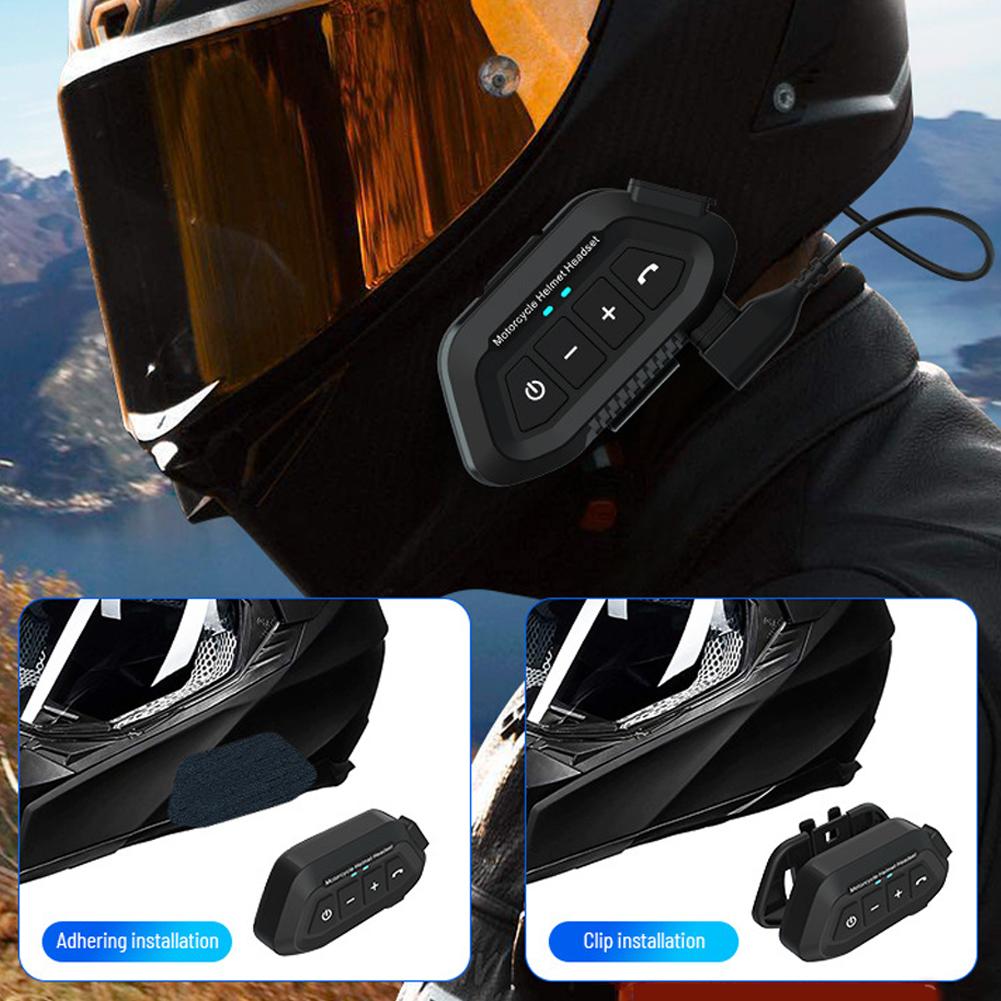 1200mAh Motorcycle Helmet BT5.3 Headset Wireless HandsFree Call Voice Assistant Waterproof Intercom System Moto Earphone Headset