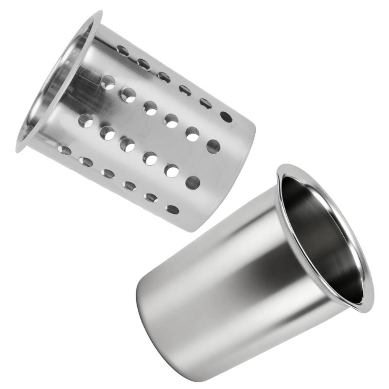 Rostfreier Metall-Besteckhalter Mit Luftzirkulationslöchern Effiziente Drainage Küchenwerkzeug Organizer Für Löffel Gabeln Essstäbchen