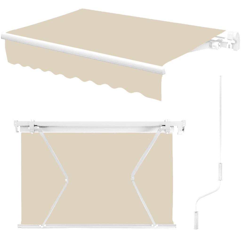 Tendalino da terrazza, parasole da balcone, tenda a rullo con manovella 400 x 250