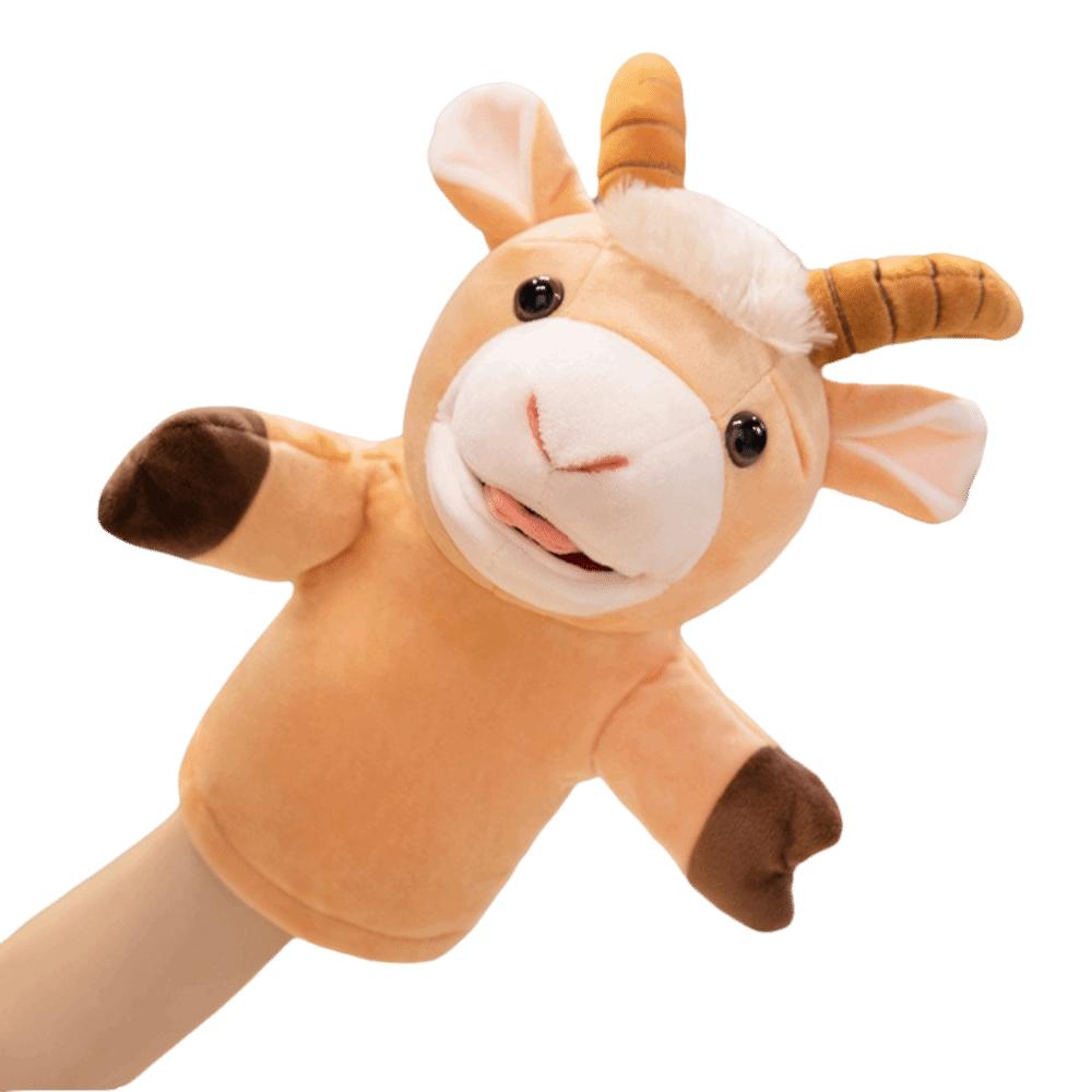 Cartoon Stuffed Hand Doll Cute Stuffed Plush Animal Toy Goat Sheep Plush Puppets Interactive Props