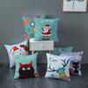 Polyester Fiber Green Series Christmas 2024 Pillow Cover Sofa Cushion Home Decorative Pillows Cover