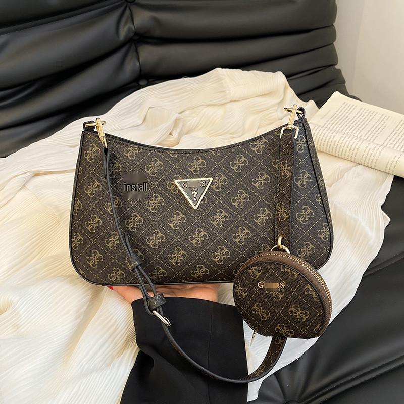 Nová crossbody taška ve tvaru půlměsíce pro matku a dítě - Elegantní dámská taška přes rameno s evropským a americkým květinovým designem