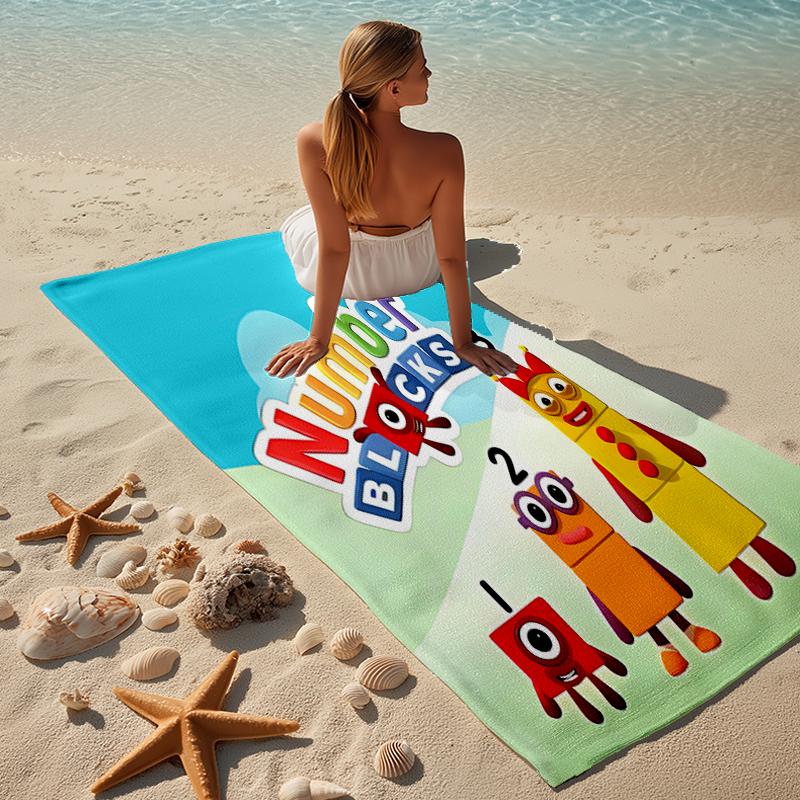 Proof Beach Towel with a Numberblocks Pattern - Soft,absorbent,quick-drying,machine Washable - Perfect for Swimming,camping,bathing