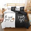 Lover Couples King Queen Duvet Cover Black And White Printed Bedding Set For Adults Valentine's Day Bedroom Decor Quilt Cover