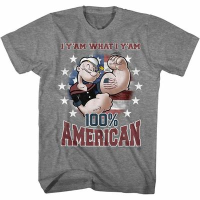 T-shirt da adulto Popeye American Graphite Heather
