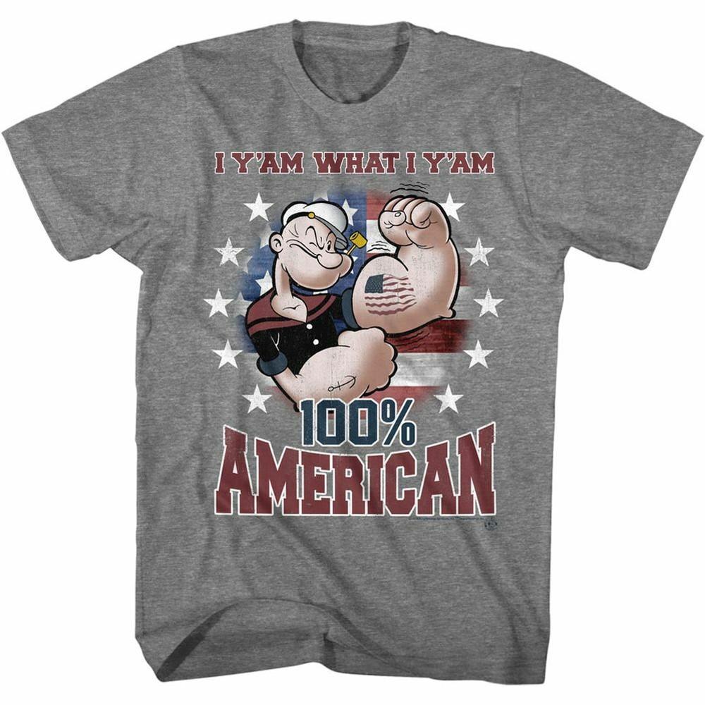 

Popeye American Graphite Heather Adult T-Shirt 4XL