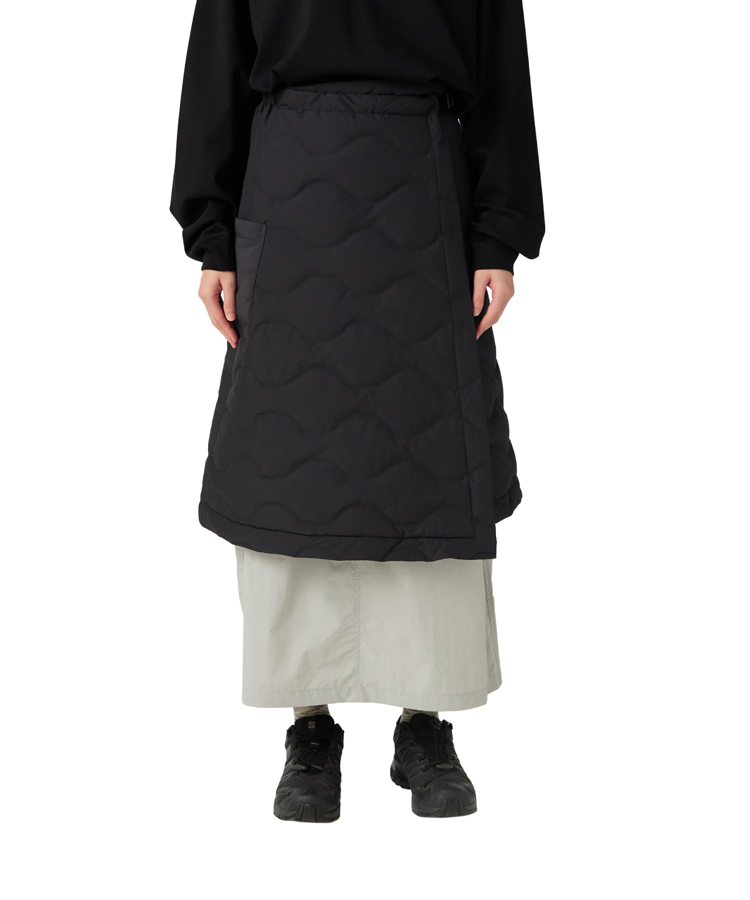 

Snow Peak Seamless Quilted Down Wrap Skirt Skirt Bottoms Black 1 SK-25AW004 Women s чорний