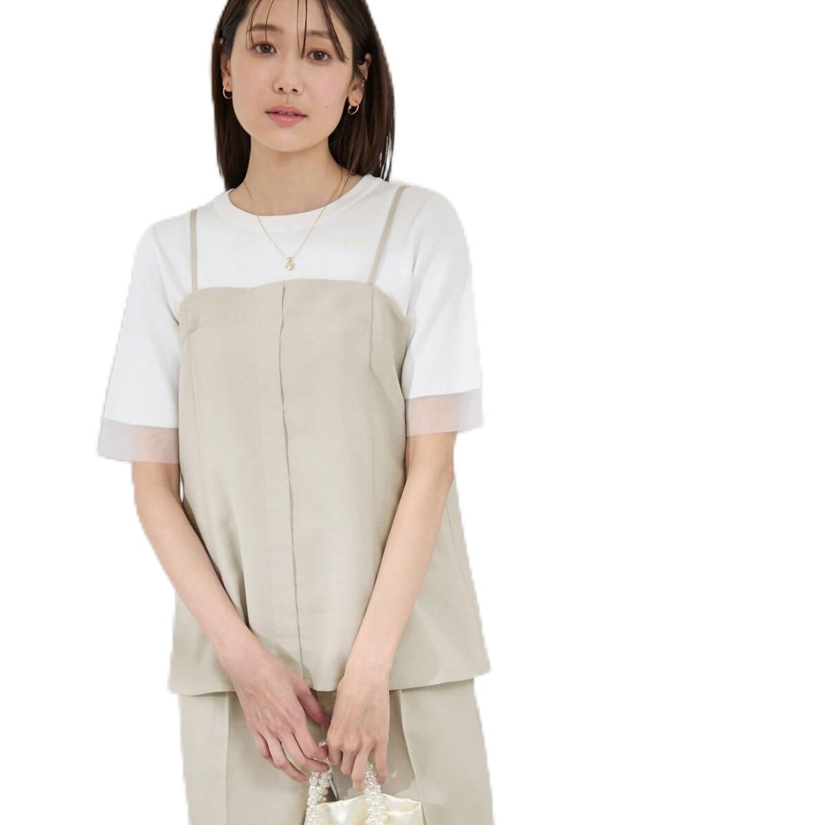 

ROPE PICNIC Effortless Bustier Beige Camisole, Women s, (27), Moisture-Wicking, Quick-Drying, Wrinkle-Resistant