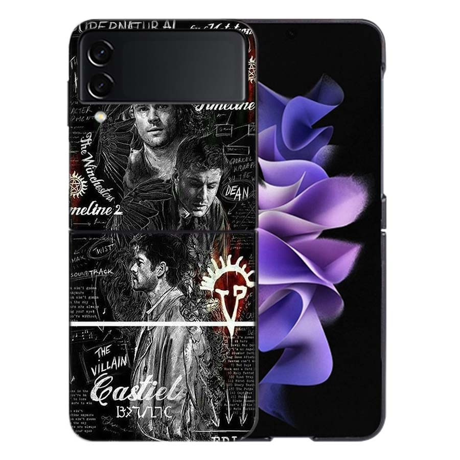 Angel Castiel Supernatural Coque For Samsung Z Flip7 6 Galaxy Case Shockproof Z Flip5 Z Flip3 4 5G Hard Cover Phone TPU PC Hard