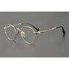 Handmade CHAR trendy and versatile glasses frame, ultra-light pure titanium retro round frame with anti-blue light myopia frame for men and women