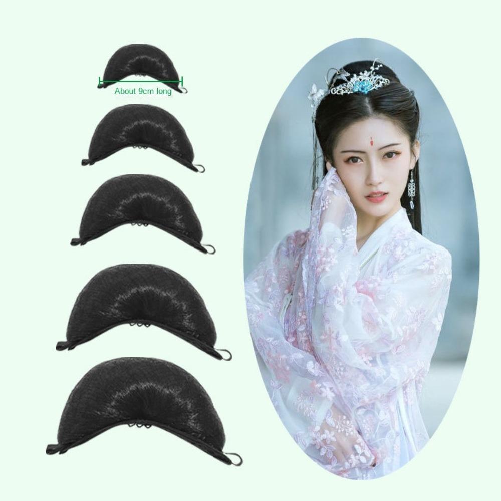 Headdress Retro Hair Pad Croissant Chignon Fairy Wig Bag Hanfu Cosplay Hair Bun Horns Hairpins