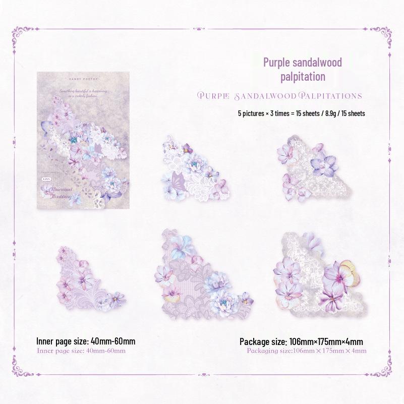 Vintage Floral Lace Sticker Pack - Sugar Poetry & Paper Cutout for Journaling