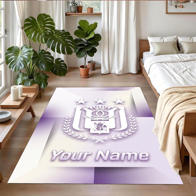Crystal Velvet Rug Custom Name Text, Soft Non Slip Floor Mat Home DecorAnderlecht FC