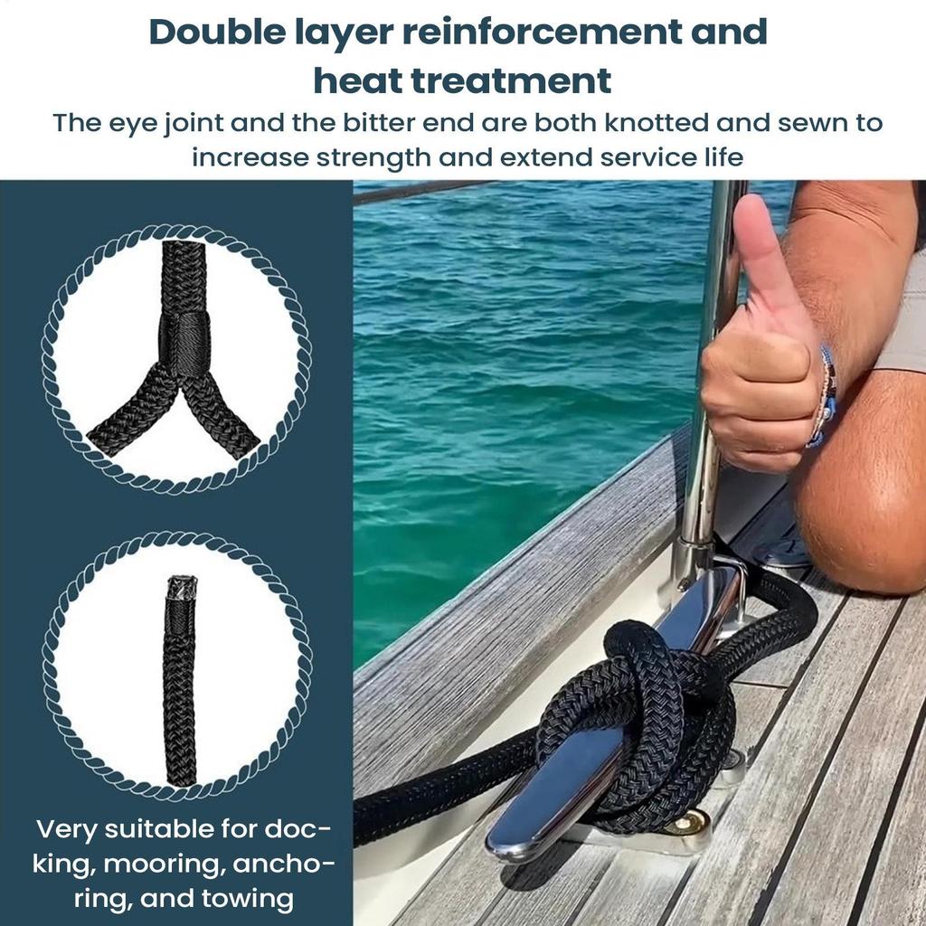 Cabos de Atracação para Barcos Corda de Nylon de Alta Resistência 5/8 polegadas x 15 PÉS Cabos de Atracação para Barcos para Pesca Vela Atracação Atividades Marinhas