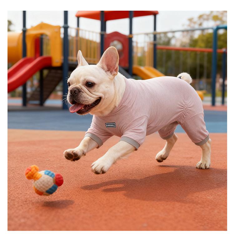 Knitted pet pajamas anti-dog hair four-legged dog pajamas elastic round neck pullover teddy pajamas dog clothes l 2.5-5kg