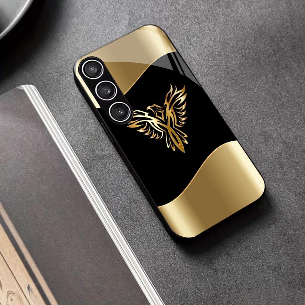 Brownish-black Birds PhoneCase Glass PhoneCase for Samsung Galaxy S26 S25 S24 S23 S22 S21 FE Ultra Plus Scratch Proof Smooth