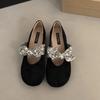 Fashion SUOJIALUN Autumn New Brand Women Flat Shoes Fashion Bow-knot Ladies Casual Dress Mary Jane Shoes Soft Flat Heel Single Shoes