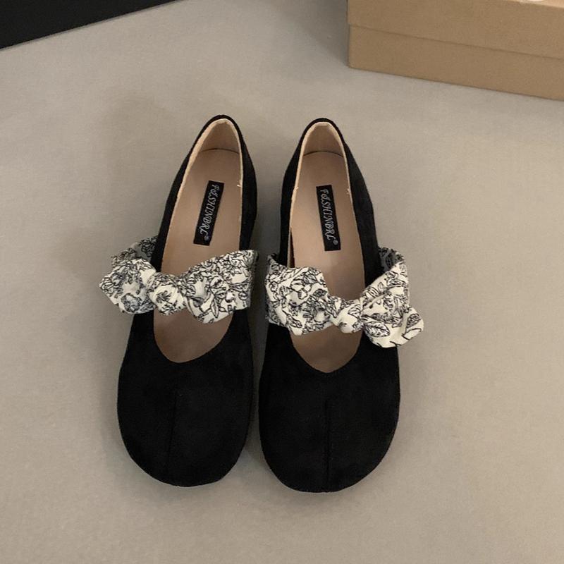 Fashion SUOJIALUN Autumn New Brand Women Flat Shoes Fashion Bow-knot Ladies Casual Dress Mary Jane Shoes Soft Flat Heel Single Shoes