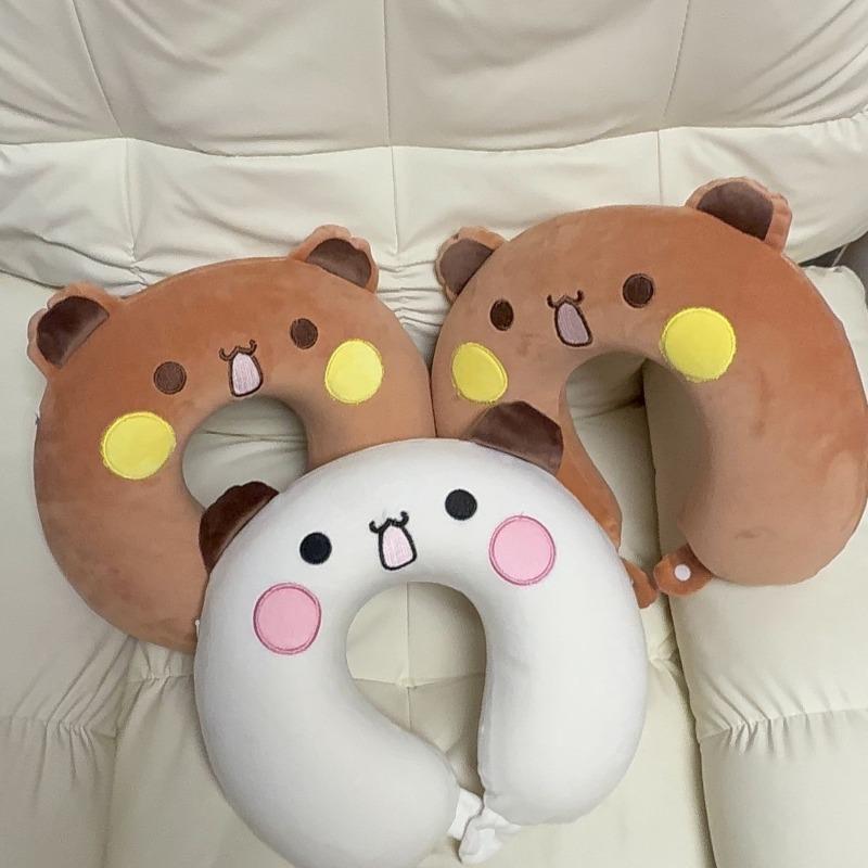 Bubu Cute Dudu U-Shaped Pillow Soft Plush Cartoon Panda Portable Neck Pillow Adult Friend Travel Pillow Nap Flight Neck Pillow