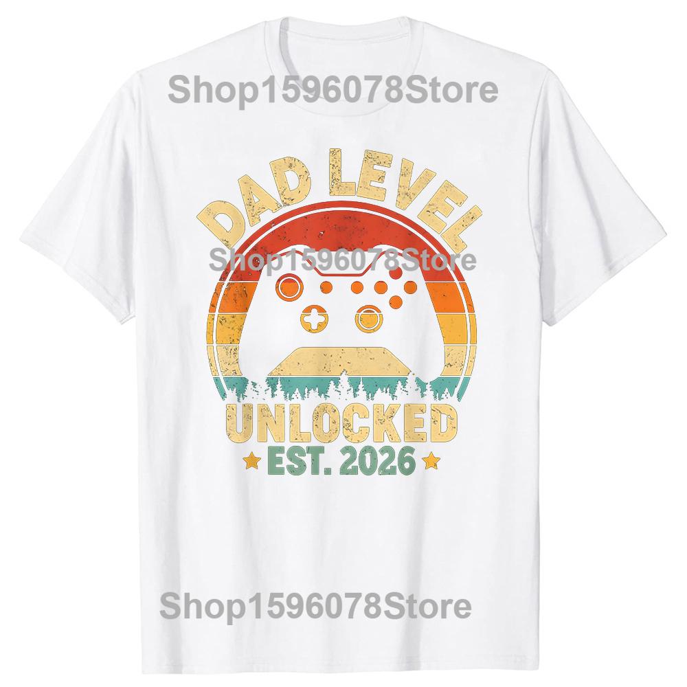 Funny Dad To Be 2026 Loading New Dad Est 2026 Daddy To Be TShirt Summer Men T Shirts Cotton Short Sleeve Oversized Tops