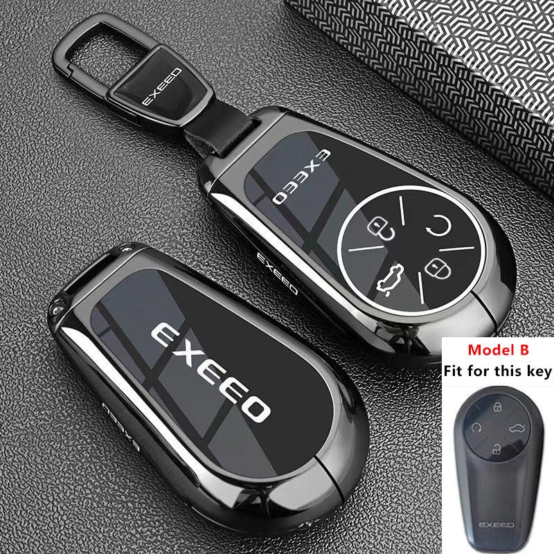 Zinc Alloy Car Key Case Cover For Chery Exeed Exlantix Et Rx Cdm Vx Lx Tx Txl Phev Keychain Ring Holder Fob Shell Accessories