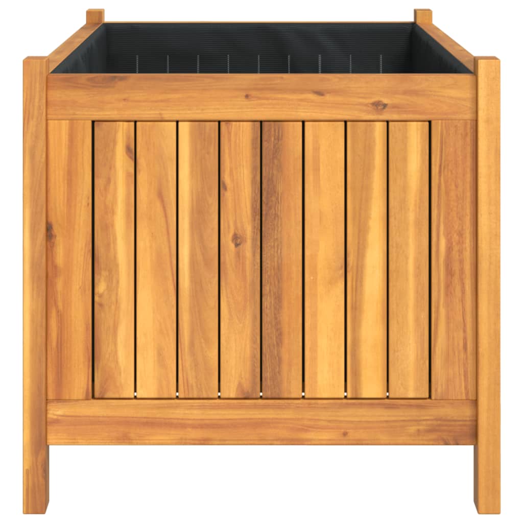 Plant Pot with Liner 80 x 42 x 40 cm Solid Acacia Wood