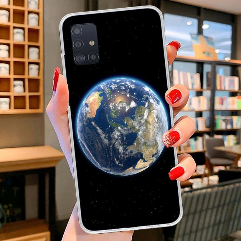 Erdsterne Weltraum Abdeckung Handyhülle Für Samsung Galaxy A12 A22 A32 A52 A72 A02S Handyhülle Note 20 Ultra 10 S10 Plus A51 A71 A50S