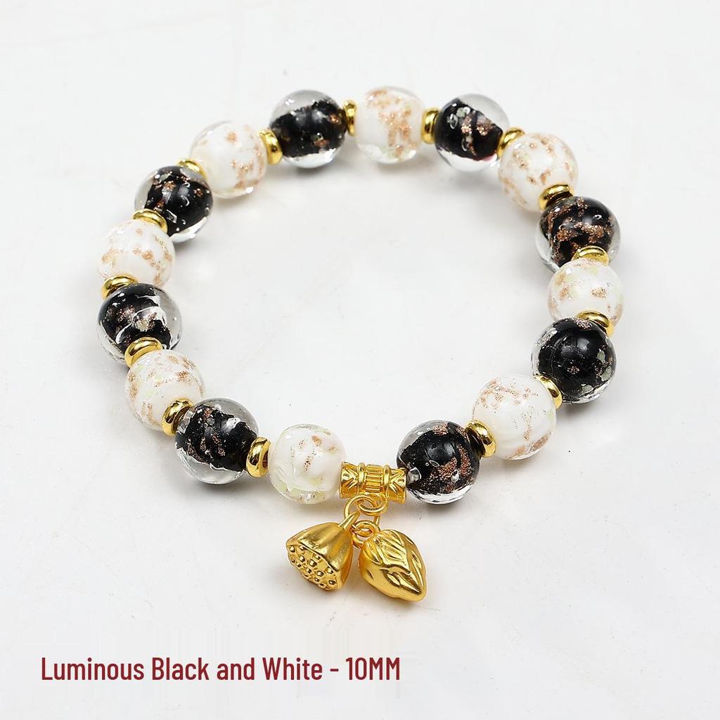 Luminous Seven-Color Glass Bead Bracelet
