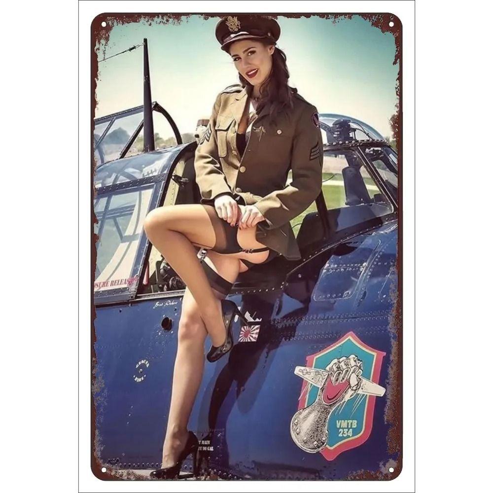 Vintage Girl Metal Sign Poster Retro Wall Art Home Decor Bar Club Man Cave Decoration 20x30cm