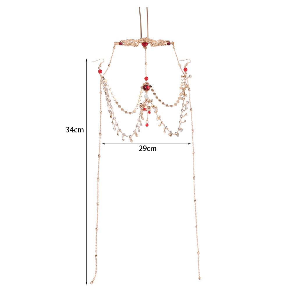 Tassel Rhinestone Head Chain Crown Wedding Headband Fairy Forehead Chain  Women