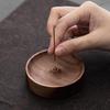 Zen Round North American Walnut Incense Holder with Agarwood Incense Sticks - Chinese Style Solid Wood Household Burner