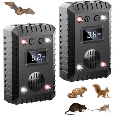 Paquete de 2 Repelentes Ultrasónicos de Plagas, Control Electrónico de Plagas para Ratones, Ratas, Ardillas, Murciélagos, Arañas, Repelente de Roedores para Interiores y Exteriores para Motores de Coche, Hogar