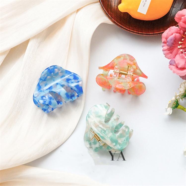 5.5CM Hot Sale  Fashion Hair Accessories Custom Women Hair Clip Candy Color Small Acetate Cloud Hair Claw