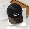 Fashion Korean Style Letter Embroidered Leopard Print Denim Baseball Cap Hip Hop Y2k Peaked Caps For Women Men Snapback Hats