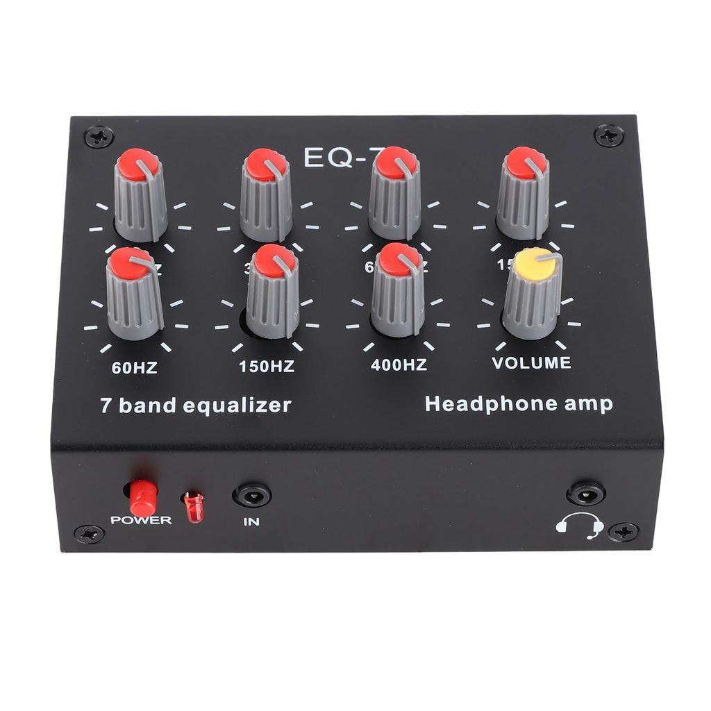 7 Band Sound Equalizer 12dB High Bass Adjustment Dual Channel Digital Equalizer
