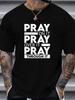 PRAY T Shirt Retro Christian Faith Graphic Trendy Casual Summer Tee