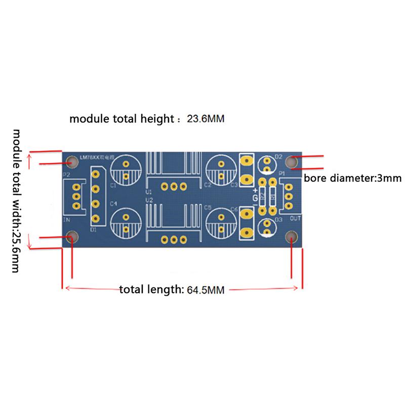 Lm7815 + Lm7915 ±15V Dual Voltage Regulator Rectifier Bridge Power Supply Module