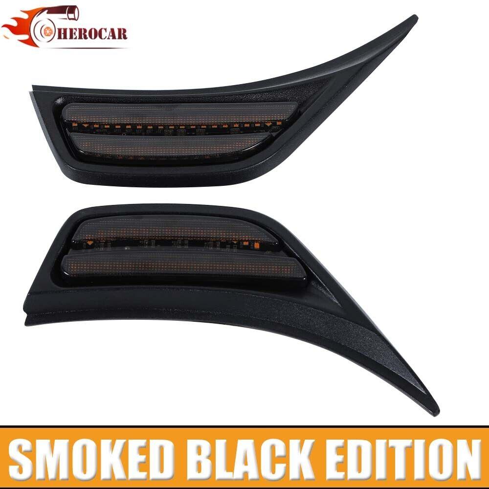 Blackened Fender Marker Side Turn Signal Lamp Trim for Jeep Wrangler JL JT 2018+