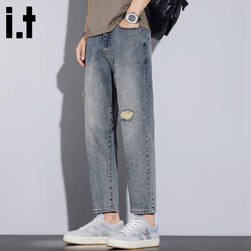CHOCOOLATEit Men s Distressed Straight Cropped Jeans 36