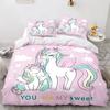 Unicorn Cartoon Rainbow Horse Bedding Set Kids Duvet Cover for Children Baby Crib Duvet Cover Set Pillowcase Lovely Bed Linens