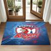 Sydney Roosters Design Crystal Velvet Rug Soft Decorative Mat for Bedroom Entrance
