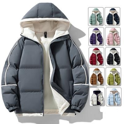 Herren Kapuzen-Pufferjacke Baumwollmantel Paar Freizeitjacke