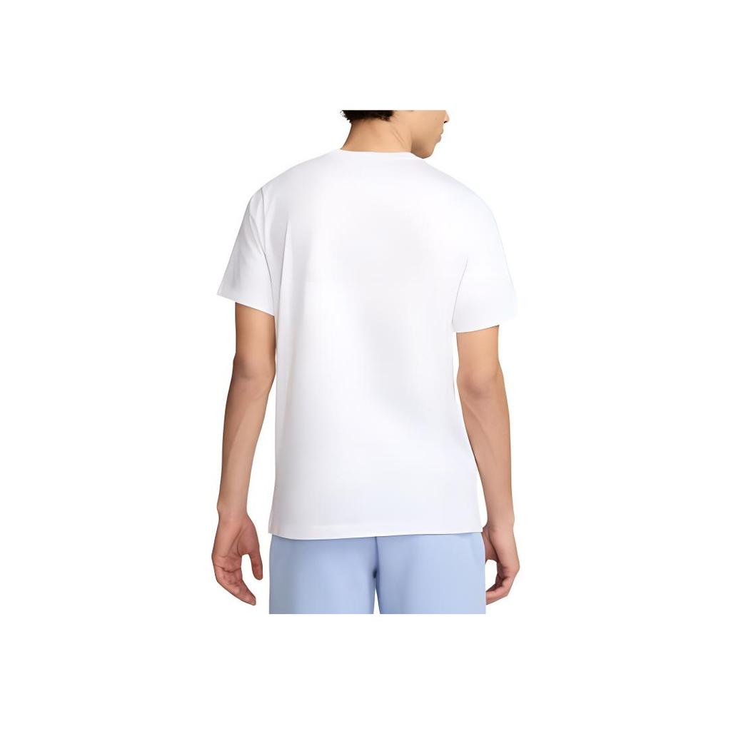 Nike FFF Small Logo Animal Pattern Ribbed Crew Neck Soccer Tee Men Tops White FV8583-100