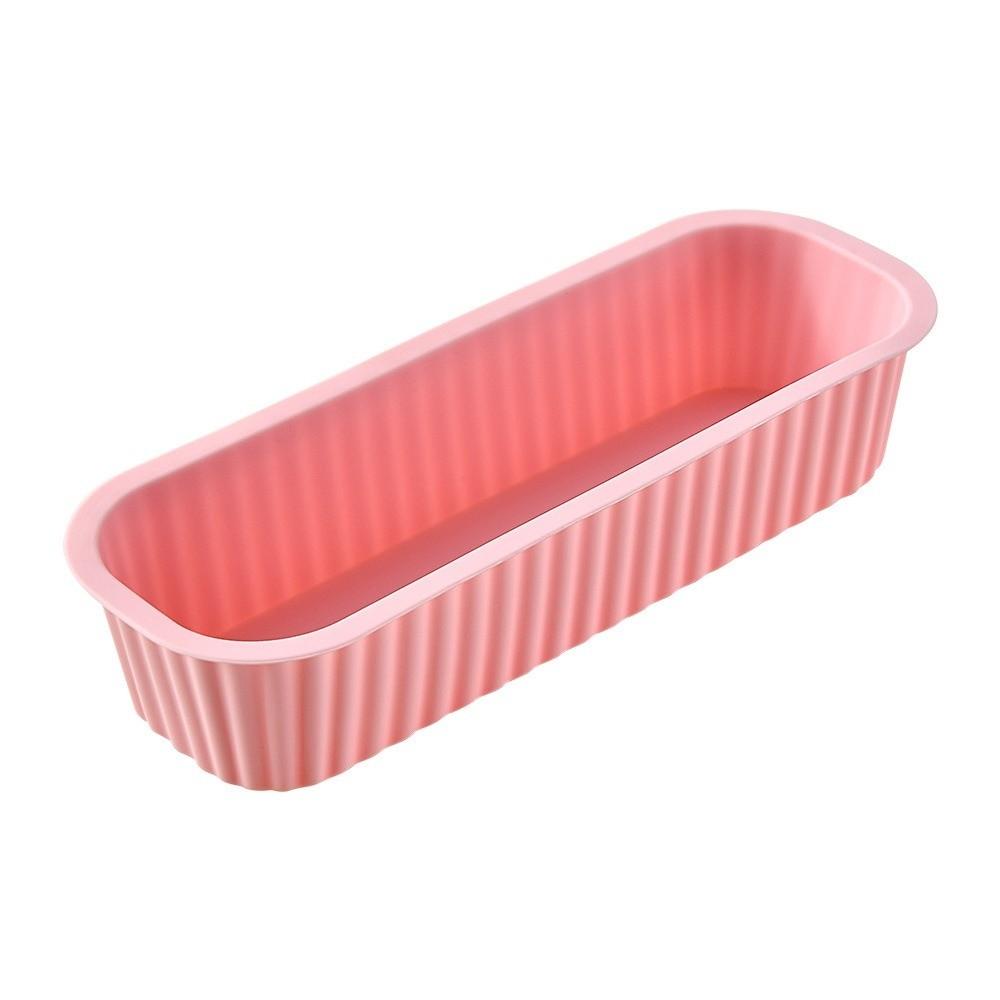 

4pcs New Silicone Mini Bread Pans Non-Stick Rectangular Cake Making Pans -40-440℉ Easy to Demold Loaf Pastry Tool for Toast розовый