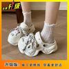 Cute Soft-soled Thick-soled Heightening Hole Shoes for Women In Summer, Super Fire Beach Bag Head Cool Slippers 2025 New Explosion